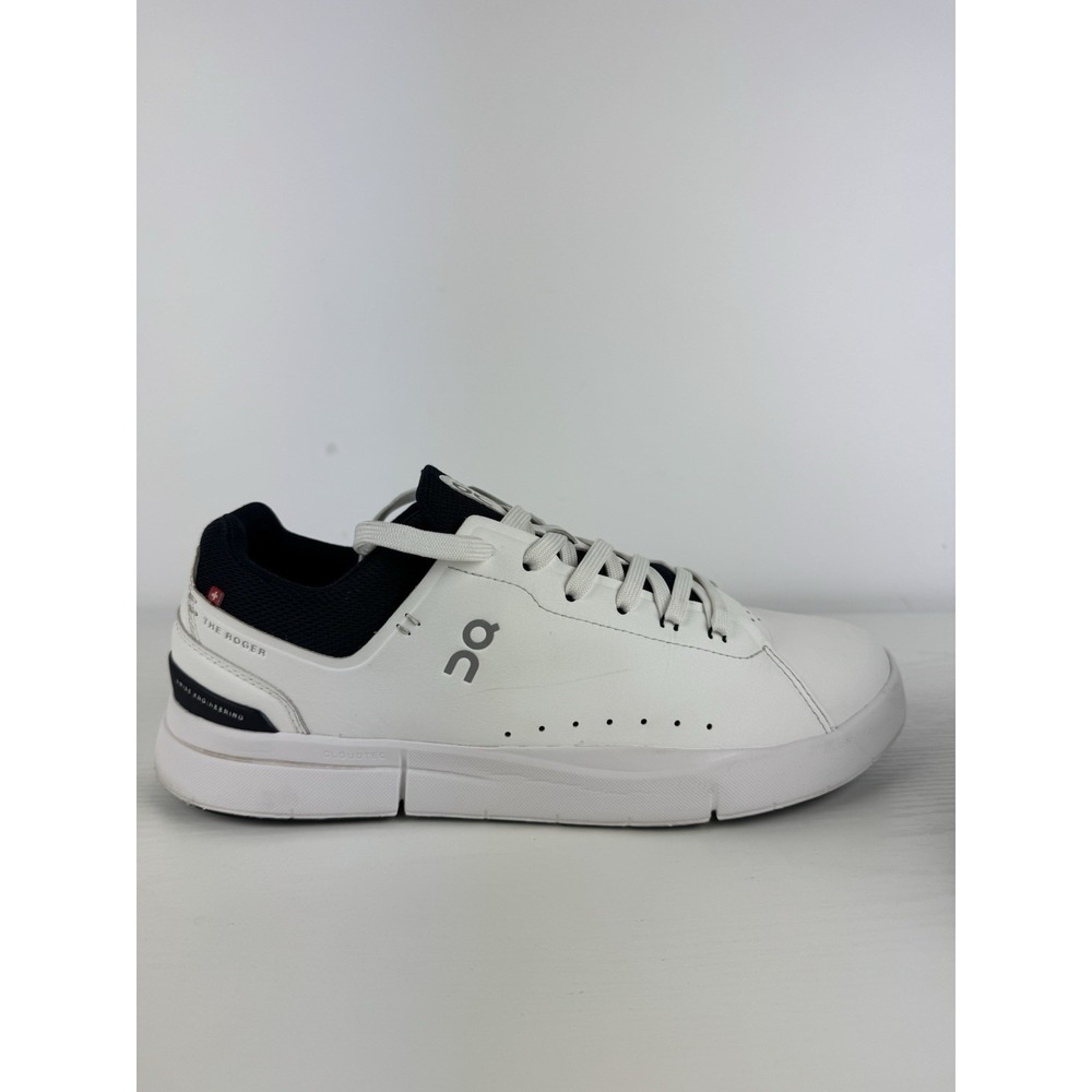 On Cloud The Roger Advantage Low Shoes Mens Size 10 White Midnight Navy Blue